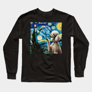 Pampered Pooches Poodle Parade, Dog Starry Night for Dog Lovers Long Sleeve T-Shirt